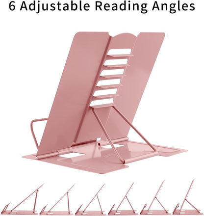 MSDADA Desk Book Stand Metal Reading Rest Book Holder Adjustable