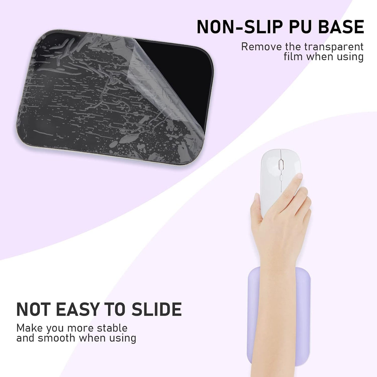 Leolee Elbow Rest Pads for Desk, Black Ergonomic Wrist Rest Arm Rest Pads | Memory Foam & Non-Slip Base, Armrest Cushion Support Pad Relieve Elbow and Wrist Pain for Computer, Office, 2 Packs