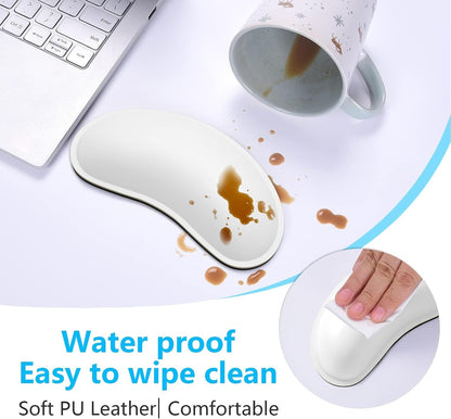 Mouse Wrist Rest, Ergonomic Memory Foam Mouse Wrist for Computer Desk Mats Support, PU Leather Hand Rest Pad Cushion for Gaming, Laptop, Men, Women, Pain Relief & Easy Typing, Black