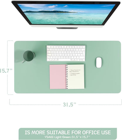 YSAGi Non-Slip Leather Desk Pad, Waterproof Laptop Computer Desk Keyboard Mat, Table Protector Blotter Mat, Large Mouse Pad for Office/Work/Home/Decor(Dark Brown, 31.5" x 15.7")