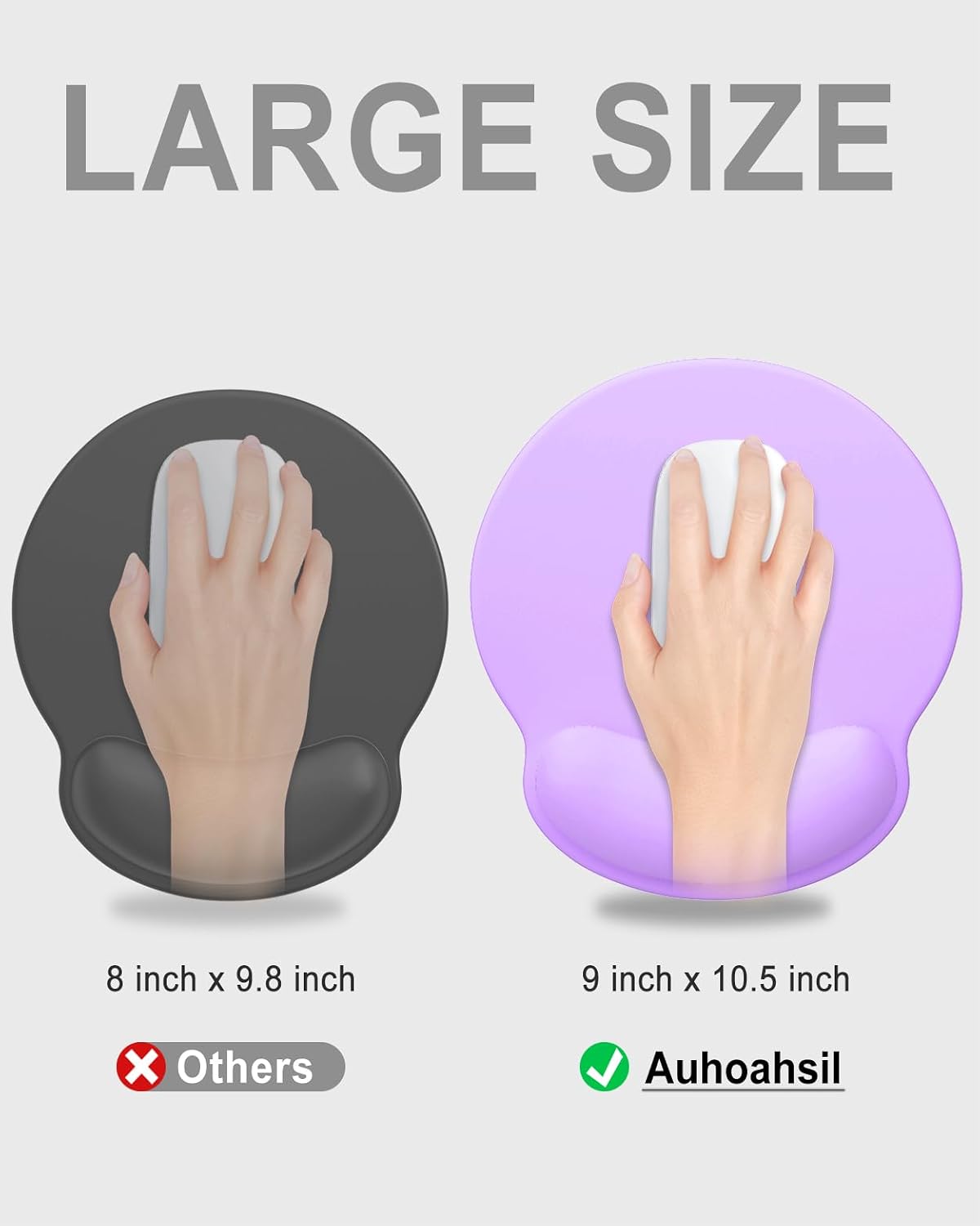 Ergonomic Mouse Pad with Wrist Rest, Comfortable Silicone Non-Slip Computer Pain Relief Gel Mouse Mat with Wrist Support for Gaming, Work, Office, Women & Men, Cute Pattern, Beige