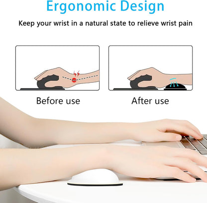 Mouse Wrist Rest, Ergonomic Memory Foam Mouse Wrist for Computer Desk Mats Support, PU Leather Hand Rest Pad Cushion for Gaming, Laptop, Men, Women, Pain Relief & Easy Typing, Black