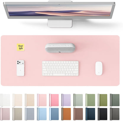 YSAGi Leather Desk Pad Protector, Office Desk Mat, Large Mouse Pad, Non-Slip PU Leather Desk Blotter, Waterproof Laptop Desk Writing Pad for Office and Home (23.6" x 13.8", Eggshell) - Colors A