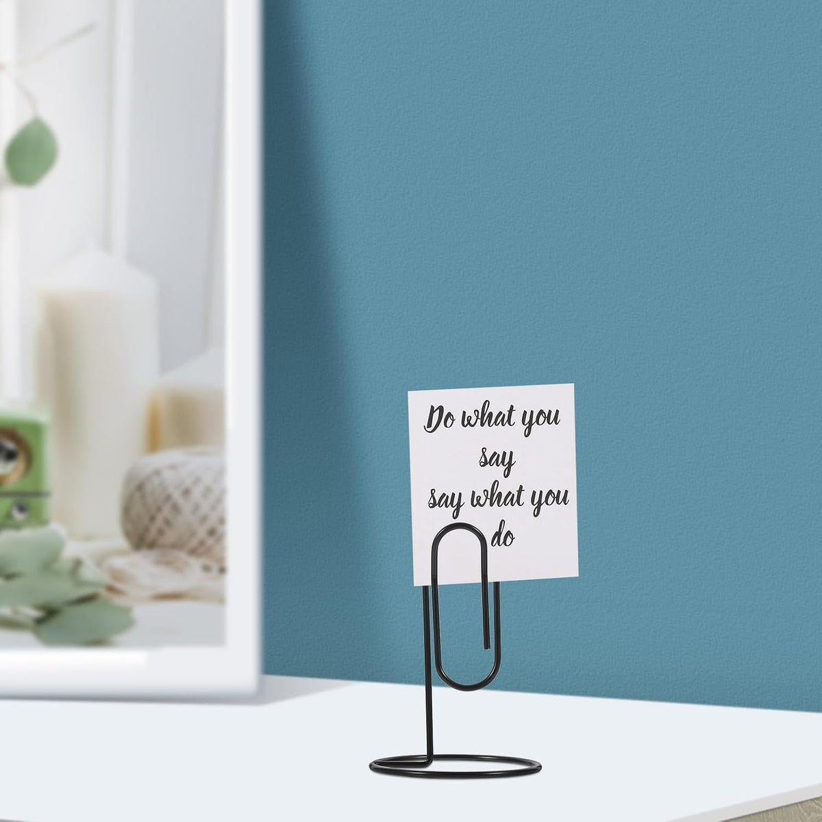 STOBOK Base Memo Clip, 5pcs Creative Large Desktop Note Holder DIY Multi- Hand Account Daily Use Clip Paper Clip Black |2.95 x 2.95 x 5.12 inches