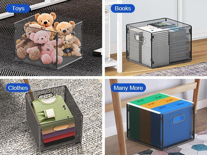 samstar Hanging File Organizer, Mesh File Folder Organizer File Crate File Cabinet Inserts Storage Box, Letter Size