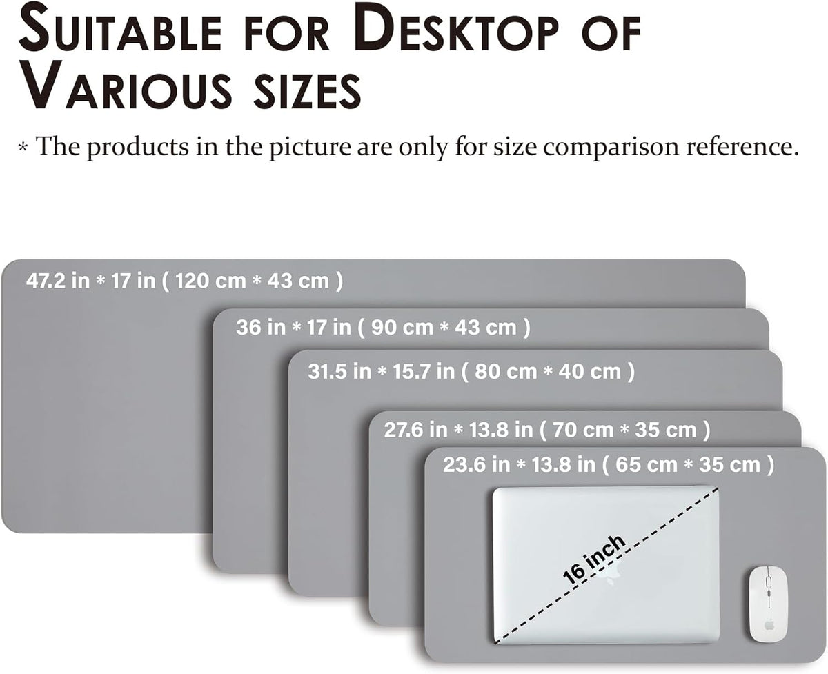HOMIEAZICOZI Leather Desk Mat - Non-Slip PU Desk Pad for Office and Home - Desk Organization and Accessories - Ideal for Large Mouse Pad and Desk Mats on Top of Desks (Black,36''x 17'') (DPD-B-L)