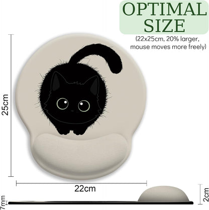 LIMKRIAN Cat Ergonomic Mouse Pad with Wrist Rest, Gaming Mouse Pad with Wrist Support, Funny Mouse Pads for Desk, Computer Mousepad with Non-Slip Pain Relief PU Base, Cute Office Desk Accessories - Colors B
