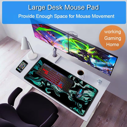 Large Gaming Mouse Pad, 31.5x15.7 inch Large Extended Computer Keyboard Mouse Mat, Water Resist Non-Slip Mousepad Rubber Base Long XXL Desk Mouse Pad for Work & Gaming, Office & Home, Black