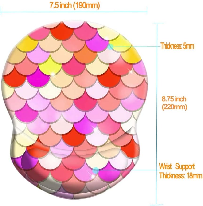 Wrist Support Mouse Pad Anti Slip Rubber Wrist Rest Mousepad 9in X 8in Small Desktop Notebook Mouse Mat for Working and Gaming (M-Pink Floral)
