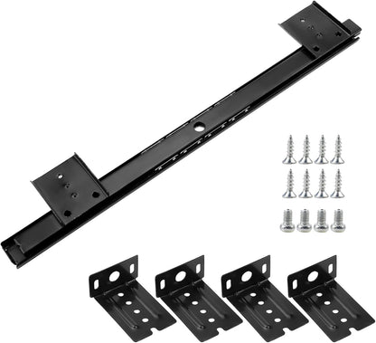 Under Desk Keyboard Tray Slides, 14 In Computer Drawer Tray, Black