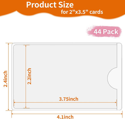 44 Pack Labels for Storage Bins, 3×5 Inches Index Card Holder Organizer, Clear Adhesive Pockets, Plastic Label Holders for Tote Library Card Bins Box Drawer Classroom Organization