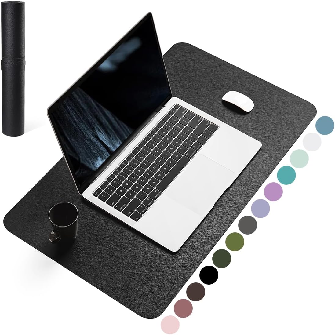 YSAGi Non-Slip Leather Desk Pad, Waterproof Laptop Computer Desk Keyboard Mat, Table Protector Blotter Mat, Large Mouse Pad for Office/Work/Home/Decor(Dark Brown, 31.5" x 15.7")