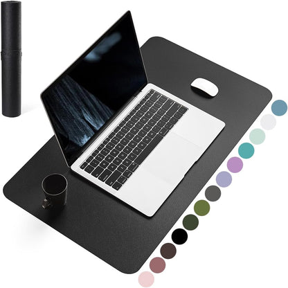 YSAGi Non-Slip Leather Desk Pad, Waterproof Laptop Computer Desk Keyboard Mat, Table Protector Blotter Mat, Large Mouse Pad for Office/Work/Home/Decor(Dark Brown, 31.5" x 15.7")