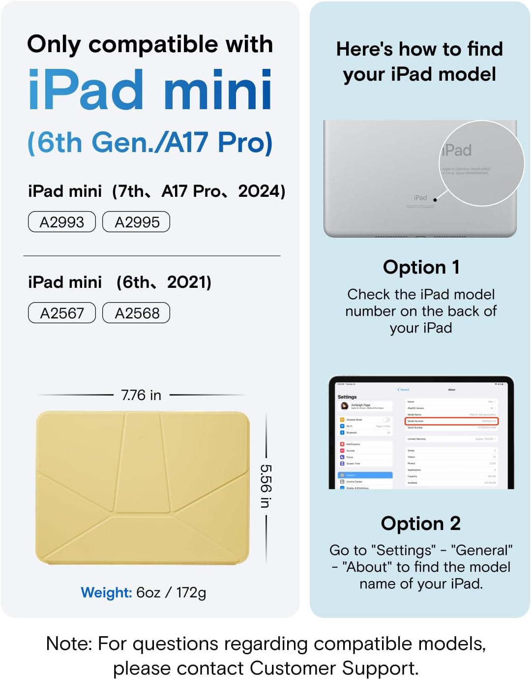 MOFT Dynamic Folio Tablet Stand for Desk Compatible with iPad mini A17 Pro 2024 & iPad mini 6th A15 2021, Slim Magnetic Tablet Holder Case with 20+ Viewing Angles, Beach White x Terracotta