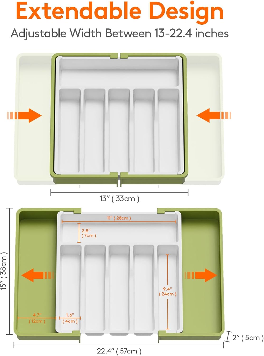 Expandable Silverware Drawer Organizer, Kitchen Utensil Tray