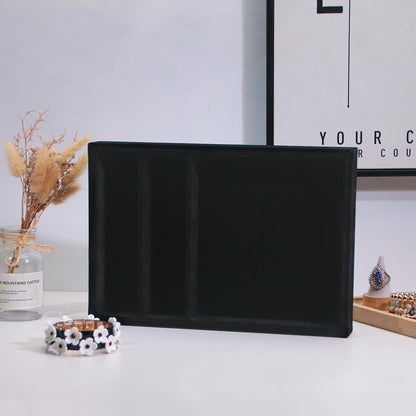 Bedside Organizer - Multi-use Nightstand & Desk-top Catchall Tray for Jewelry, Sunglasses, Phone, Watch, Perfume, Lipstick (Beige 3Grid)