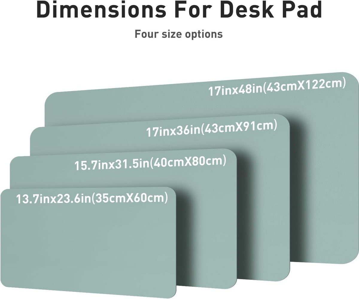 Aothia Leather Office Desk Pad Protector, Non-Slip PU Leather Desk Blotter, Waterproof Laptop Writing Mouse Pad for Office and Home, Black, 31.5" x 15.7" - Colors A