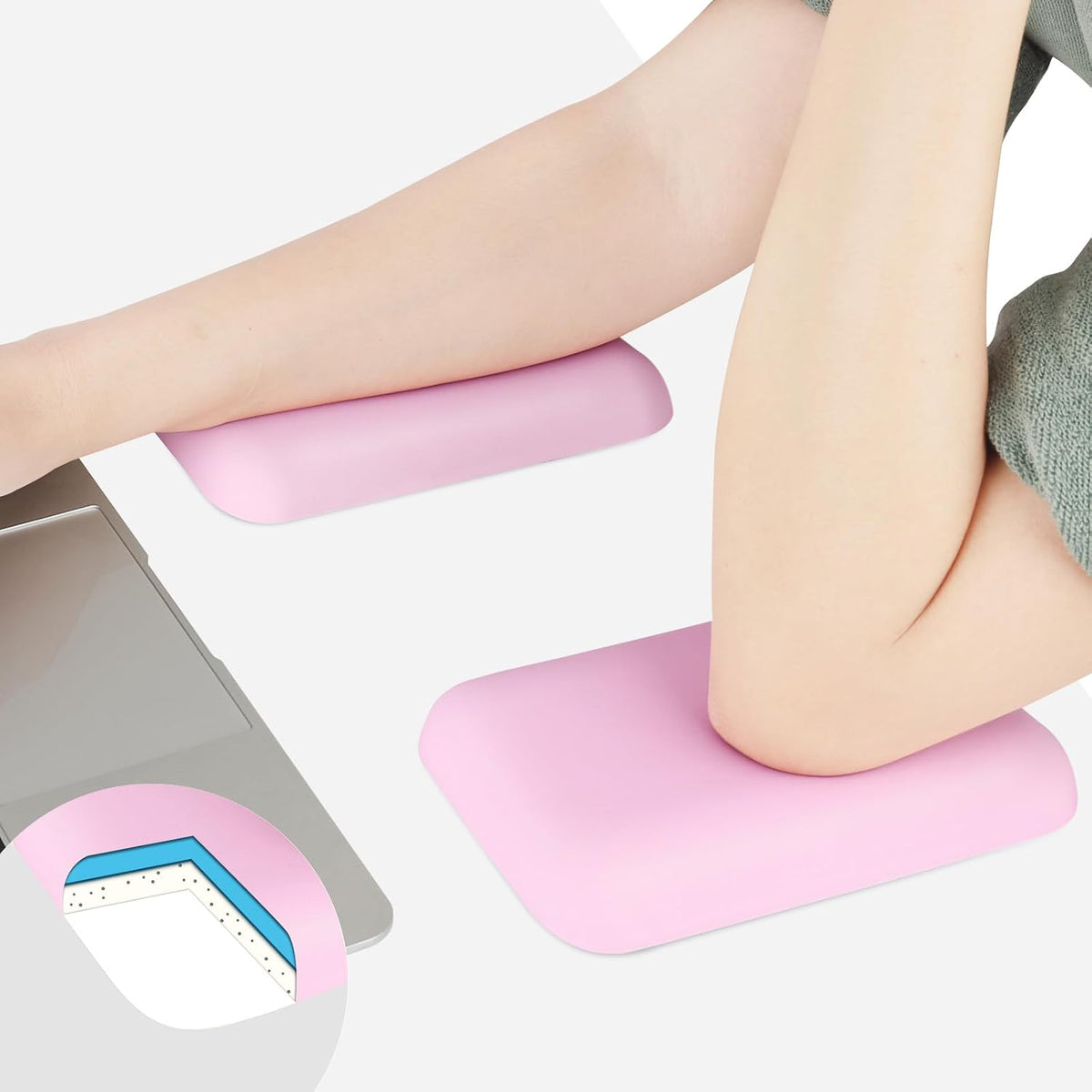 Leolee Elbow Rest Pads for Desk, Black Ergonomic Wrist Rest Arm Rest Pads | Memory Foam & Non-Slip Base, Armrest Cushion Support Pad Relieve Elbow and Wrist Pain for Computer, Office, 2 Packs