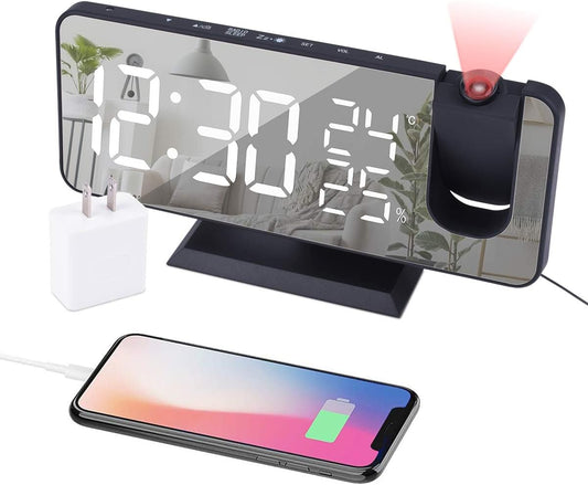Digital Alarm Clocks for Bedrooms, RGB Desk Clock with 15 Color Display, Date Temperature and Weekday, DST, Snooze, 2 Alarms, Ambient Lighting for Living Room, Bedside Office Gaming Desk Decor