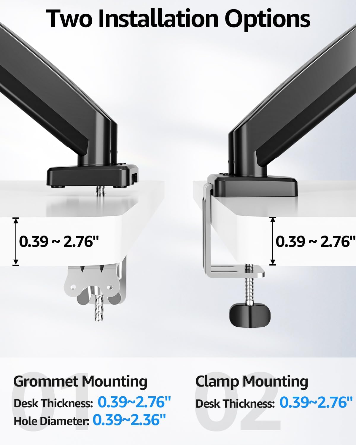 Dual Monitor Stand fits up to 32 inch, 4.4-19.8 lbs Computer Screens, Dual Monitor Desk Mount Height Adjustable, Monitor Arms for 2 Monitors, Home Office VESA Mounts, Freelift White