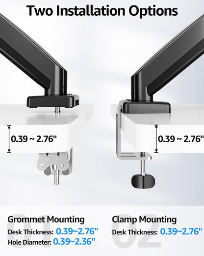 Dual Monitor Stand fits up to 32 inch, 4.4-19.8 lbs Computer Screens, Dual Monitor Desk Mount Height Adjustable, Monitor Arms for 2 Monitors, Home Office VESA Mounts, Freelift White