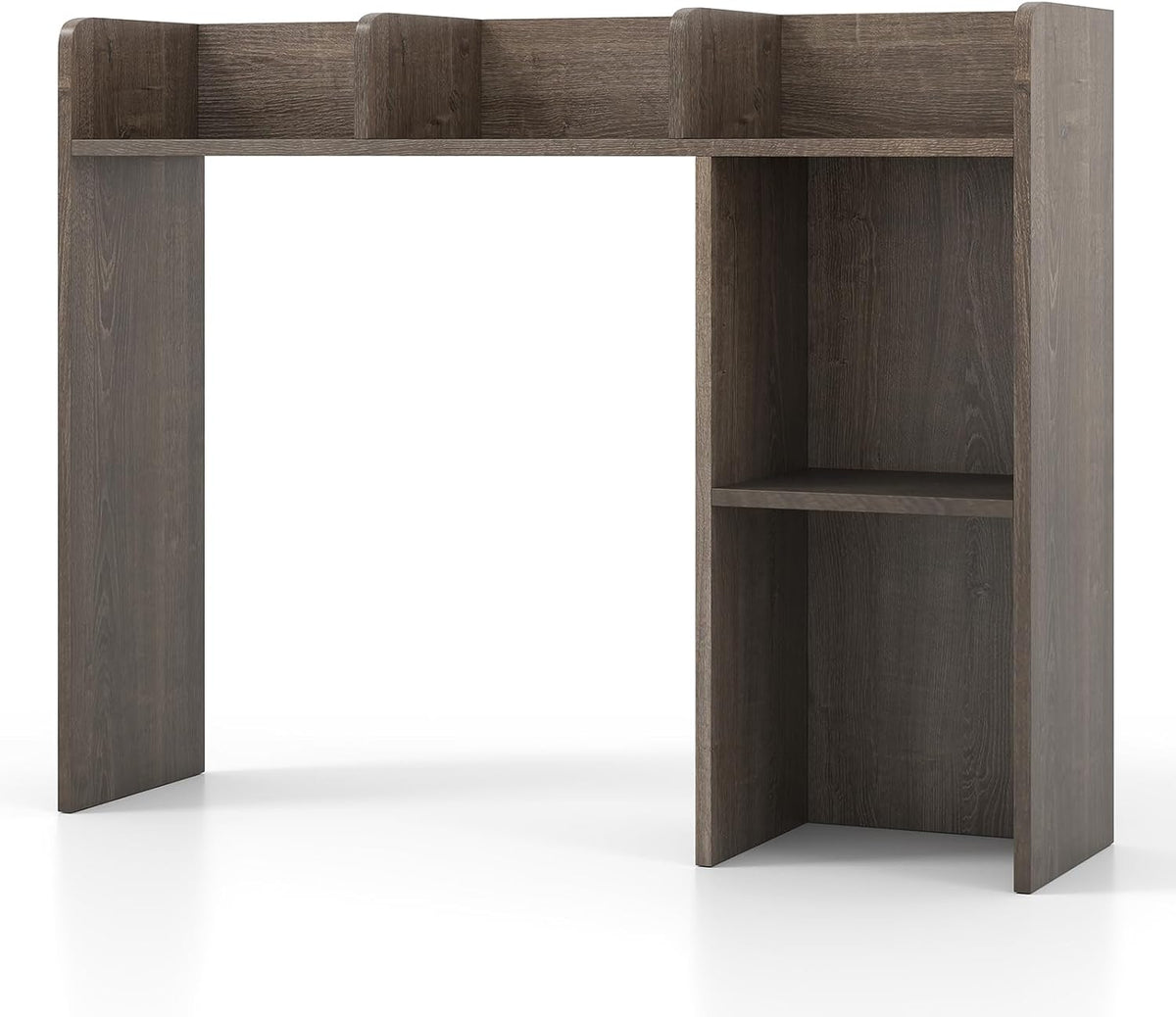 Desktop Bookshelf, Countertop Storage Hutch with 5 Shelves for Computer Desk, Desk 3-Tier Display Rack, Multipurpose Wood Desktop Hutch Storage Organizer for Dorm Office Home