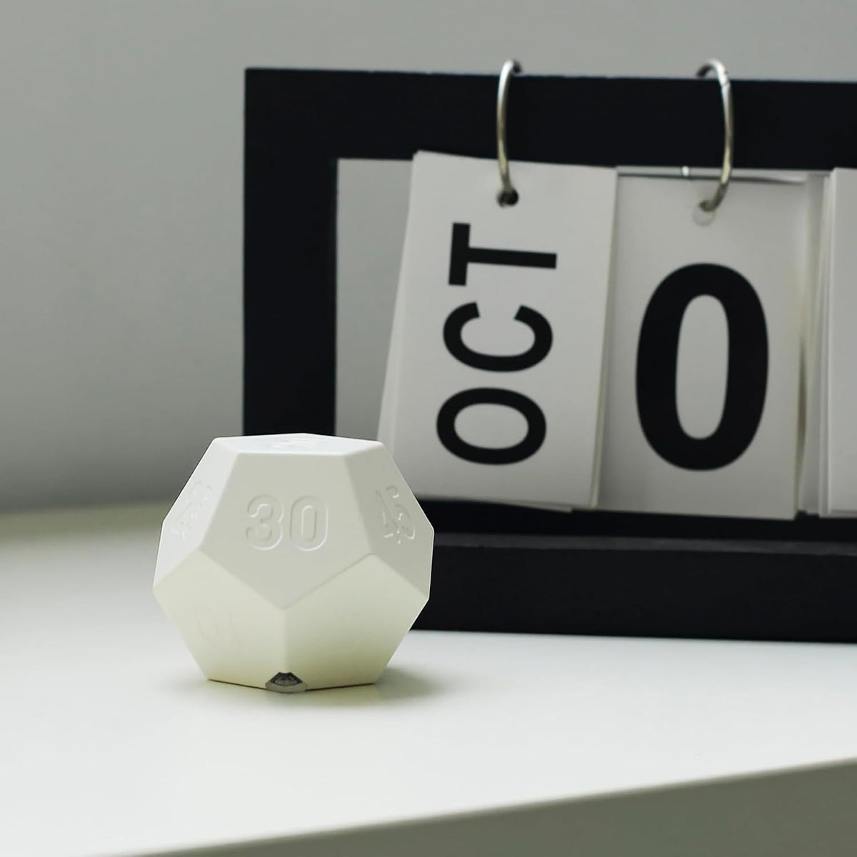 Mini 12 Sided Cube Timer, 11 Preset Times Pomodoro Timer for Enhanced Productivity. Ideal for ADHD Management, Workout, Study & Kitchen Cooking. Easy to Use（White）