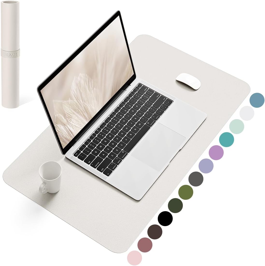 YSAGi Non-Slip Leather Desk Pad, Waterproof Laptop Computer Desk Keyboard Mat, Table Protector Blotter Mat, Large Mouse Pad for Office/Work/Home/Decor(Dark Brown, 31.5" x 15.7")
