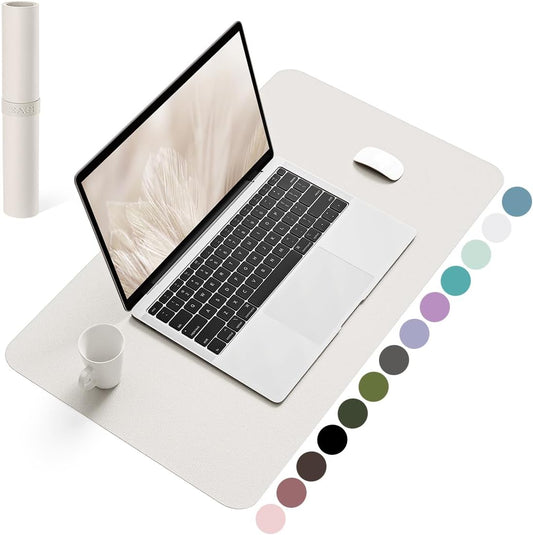 YSAGi Non-Slip Leather Desk Pad, Waterproof Laptop Computer Desk Keyboard Mat, Table Protector Blotter Mat, Large Mouse Pad for Office/Work/Home/Decor(Dark Brown, 31.5" x 15.7")
