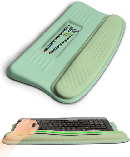 Ergonomic Wave Wrist Rest with Keyboard Stand, Cushioned Palm Rest, Comfortable Integrated Memory Foam for Natural Typing and Relieve Wrist Pain, Dark Night Black