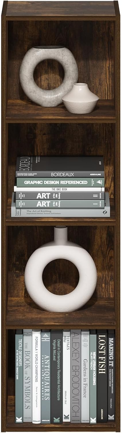Furinno PASIR Book Shelf, 2-Tier Modern Bookshelf, Open Shelves Bookcase 9 x 12 x 21, Easy Assembly, for Living Room, Bedroom, Home Office, White