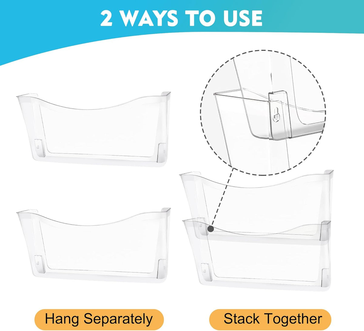 EASEPRES 3 Single Pocket Mesh Hanging File Organizer, Vertical Wall Mounted Magazine File Holder, Mount Basket Mail Paper Document Folder Organizing for Office, Home and School, Black