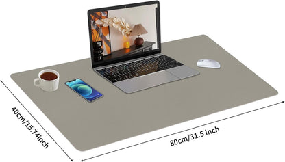 Bloss Leather Desk Pad and Keyboard Wrist Rest, Large Mouse Pad + Keyboard Pad+Mouse Wrist Support, Non-Slip Desk Mat Protector for Office, Home(31.5×15.7 Inches,Beige) - Colors A