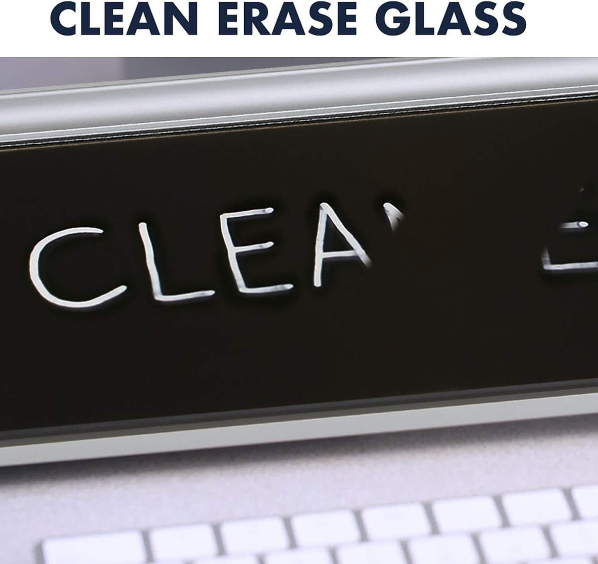 Quartet Glass Dry Erase White Board, Desktop Computer Pad for Notetaking, 18" x 6" Whiteboard, Clean Erase Surface with Storage, 1 Dry Erase Marker, White Surface (GDP186)