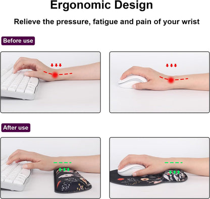 Ergonomic Mouse Pad with Wrist Rest and Keyboard Wrist Rest, Mousepad