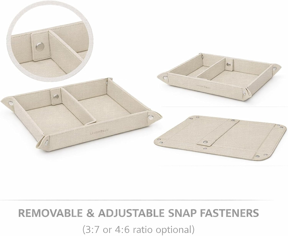 UnionBasic Small Valet Tray, Jewelry Tray for Rings Watches Earrings, Entryway Catchall Caddy for Coins Keys Change, Nightstand Bedside Valet Holder, Trays for Electronic Gadgets, Beige - Colors B