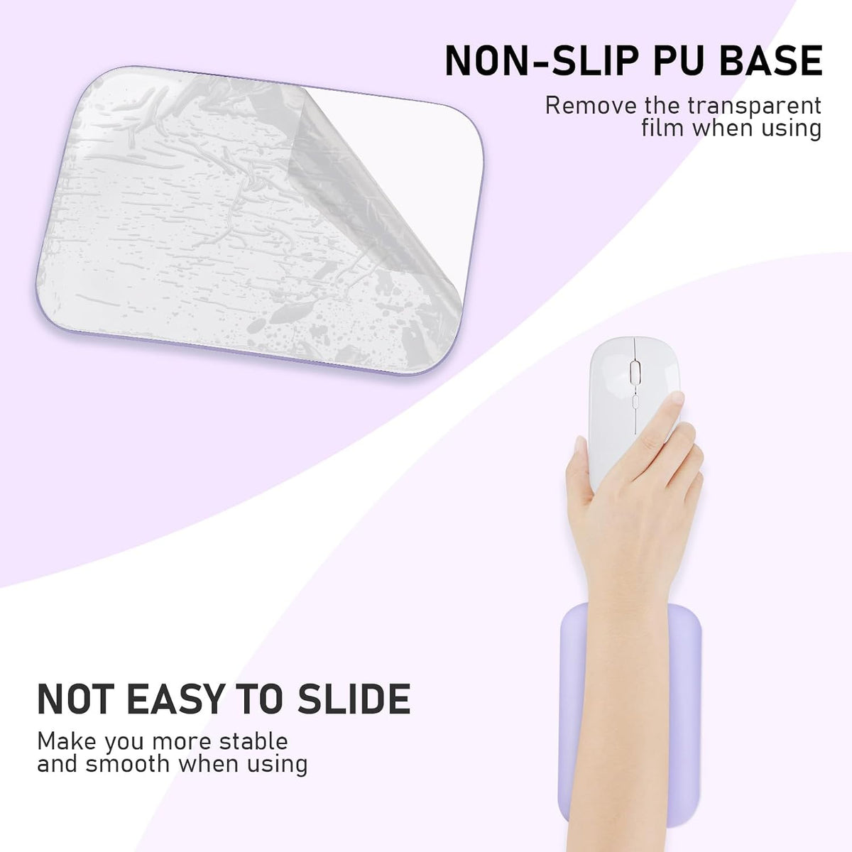 Leolee Elbow Rest Pads for Desk, Black Ergonomic Wrist Rest Arm Rest Pads | Memory Foam & Non-Slip Base, Armrest Cushion Support Pad Relieve Elbow and Wrist Pain for Computer, Office, 2 Packs