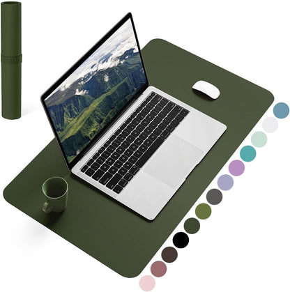 YSAGi Non-Slip Leather Desk Pad, Waterproof Laptop Computer Desk Keyboard Mat, Table Protector Blotter Mat, Large Mouse Pad for Office/Work/Home/Decor(Dark Brown, 31.5" x 15.7")