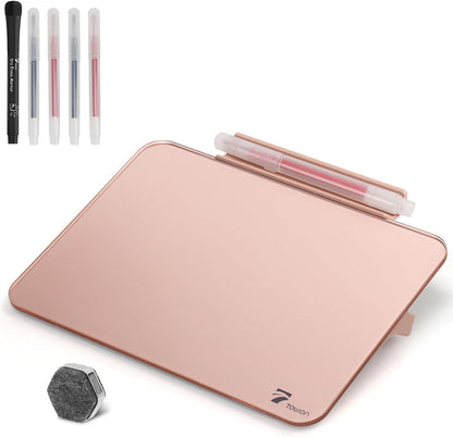 Small Glass Desktop Whiteboard Dry-Erase, Mini Pure Glass Whiteboard Stand