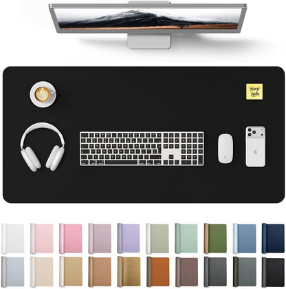 YSAGi Leather Desk Pad Protector, Large Mouse Pad, Non-Slip PU Leather Desk Blotter, Waterproof Writing Pad for Office and Home (31.5" x 15.8", Eggshell) - Colors B