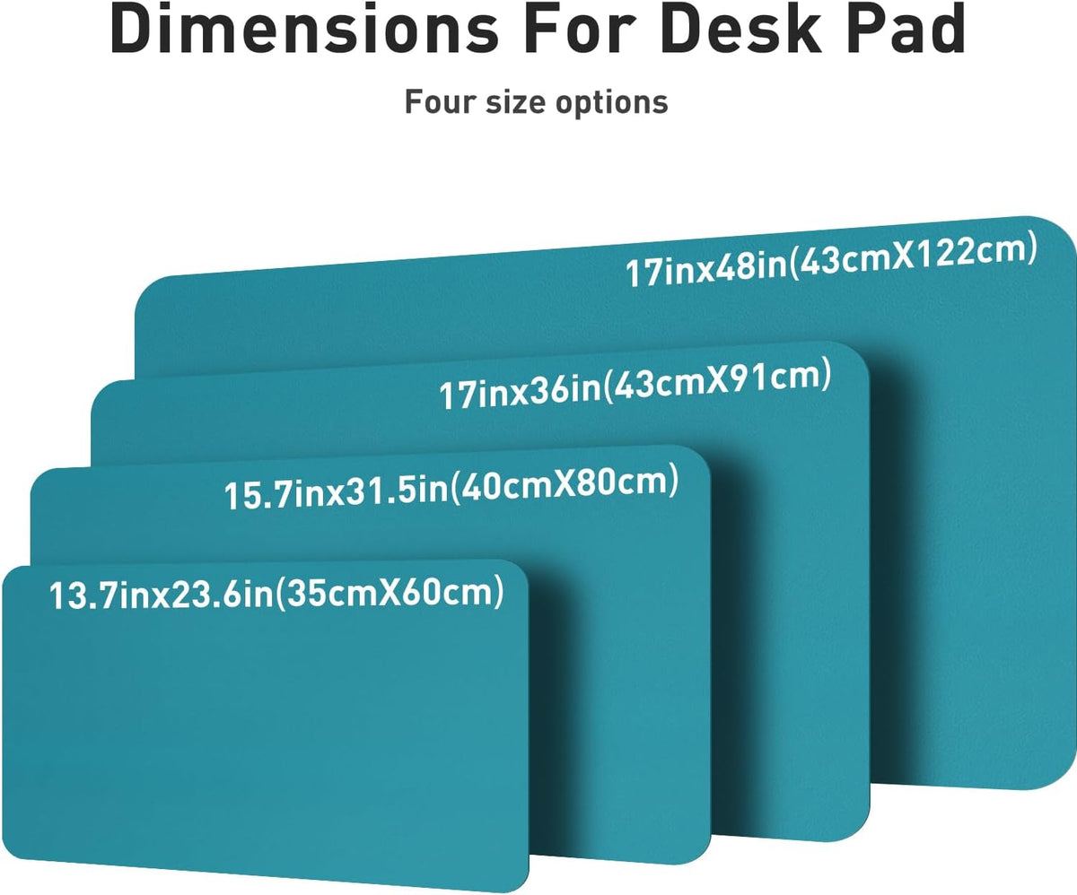 Aothia Leather Office Desk Pad Protector, Non-Slip PU Leather Desk Blotter, Waterproof Laptop Writing Mouse Pad for Office and Home, Black, 31.5" x 15.7" - Colors B