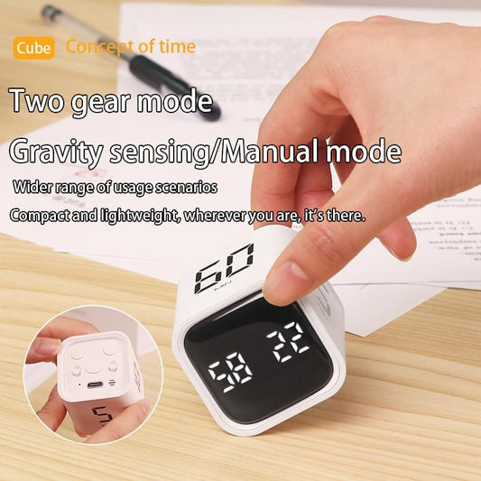 EooCoo Digital Timer College School Supplies, Gravity Pomodoro Cube Rotation, Countdown Productivity Kitchen Timer 5/10/30/60 Mins for Meeting, Back to School Gift, ADHD Tools, Office Desk Decoration