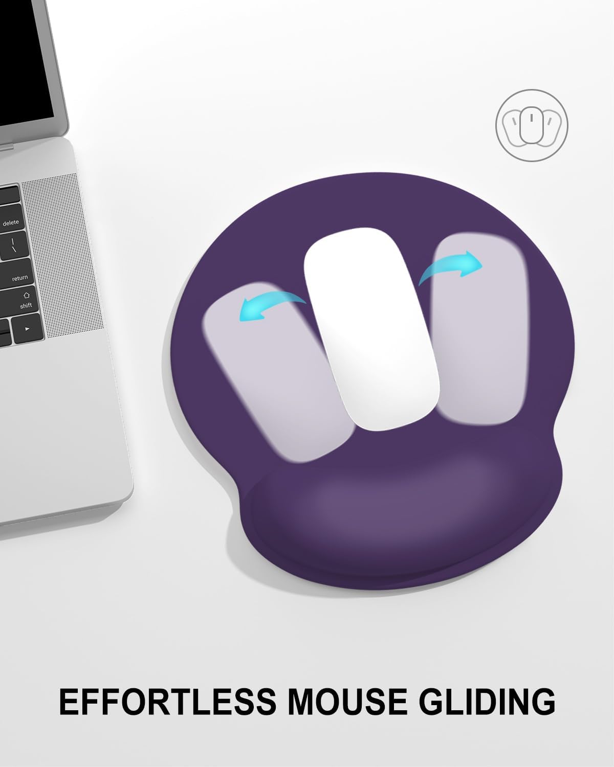Ergonomic Mouse Pad with Wrist Rest, Comfortable Silicone Non-Slip Computer Pain Relief Gel Mouse Mat with Wrist Support for Gaming, Work, Office, Women & Men, Cute Pattern, Beige
