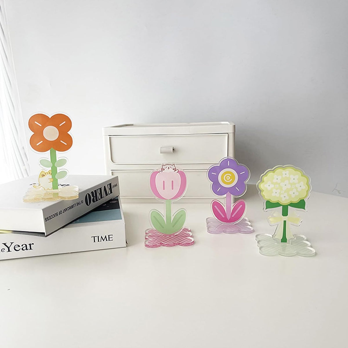 6 pcs Cute Flower Table Card Memo Holder Stand, Table Photo Display Clip Stand for Monmory Photo Picture Memo Cards Paper Note Postcards Wedding Number Card Display