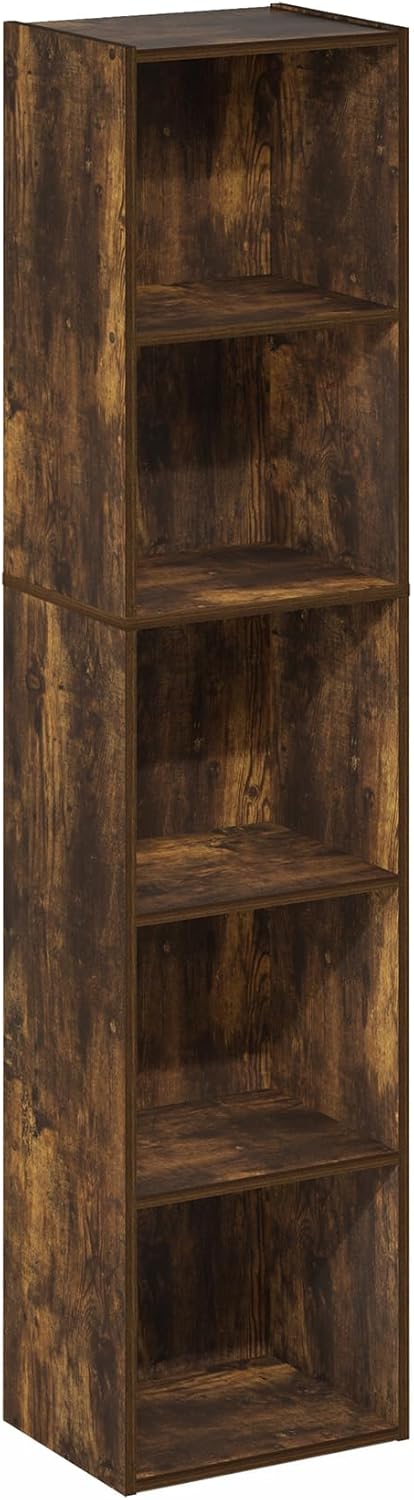 Furinno PASIR Book Shelf, 2-Tier Modern Bookshelf, Open Shelves Bookcase 9 x 12 x 21, Easy Assembly, for Living Room, Bedroom, Home Office, White