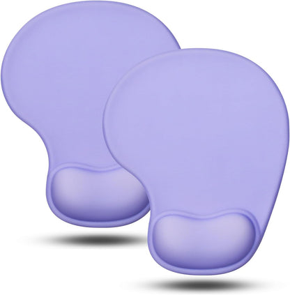 JIKIOU Mouse Pad, 2 Pack Ergonomic Mouse Pads with Comfortable Gel Wrist Rest Support and Smooth Cloth, Non-Slip PU Base for Easy Typing Pain Relief Durable and Easy to Clean Small Black