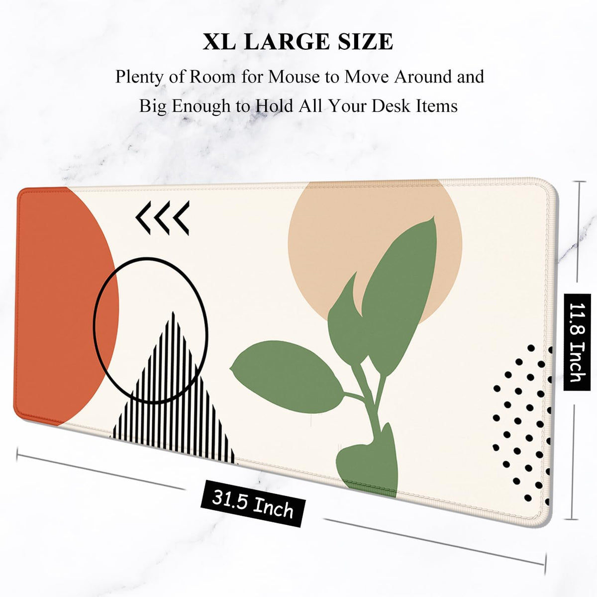 Auhoahsil Desk Mat, Ultra Large Mouse Pad, XXL Gaming Mousepad, Green Tropical Leaves Deskpad, Big Extended Full Size Mouse Pad, Desktop Desk Matt for Keyboard, Laptop & Computer, 35.5 x 15.7 in - Colors B