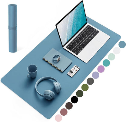 YSAGi Non-Slip Leather Desk Pad, Waterproof Laptop Computer Desk Keyboard Mat, Table Protector Blotter Mat, Large Mouse Pad for Office/Work/Home/Decor(Dark Brown, 31.5" x 15.7")