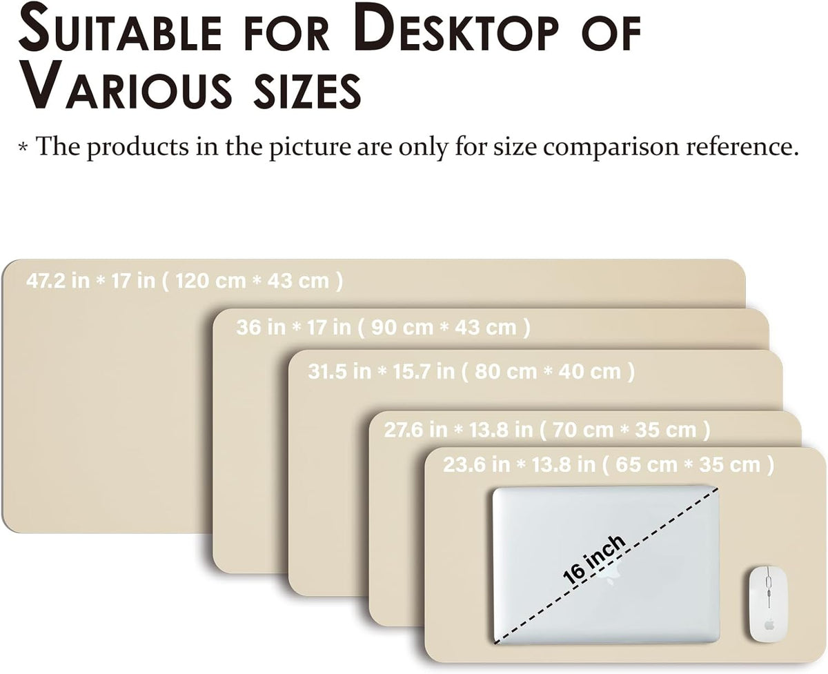 HOMIEAZICOZI Leather Desk Mat - Non-Slip PU Desk Pad for Office and Home - Desk Organization and Accessories - Ideal for Large Mouse Pad and Desk Mats on Top of Desks (Black,36''x 17'') (DPD-B-L)