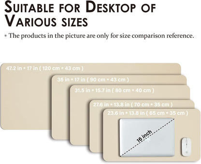 HOMIEAZICOZI Leather Desk Mat - Non-Slip PU Desk Pad for Office and Home - Desk Organization and Accessories - Ideal for Large Mouse Pad and Desk Mats on Top of Desks (Black,36''x 17'') (DPD-B-L)